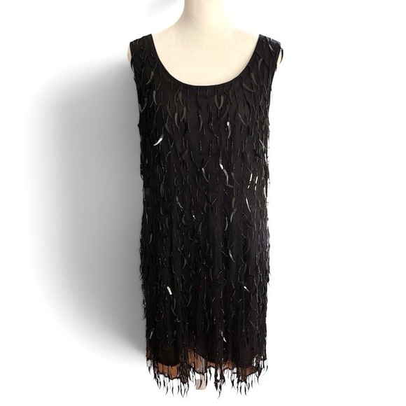 Vivienne Tam Dresses & Skirts - Vintage Vivienne Tam Beaded Paillette Fringe Dress Black Size 2 Flapper Art Deco